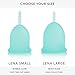 Lena Menstrual Cups, Reusable Period Cup, Tampons,Period Underwear and Pads Alternative, Feminine Care, Silicone Menstrual Cup, Made in USA, Super Heavy Flow, Large, Turquoise