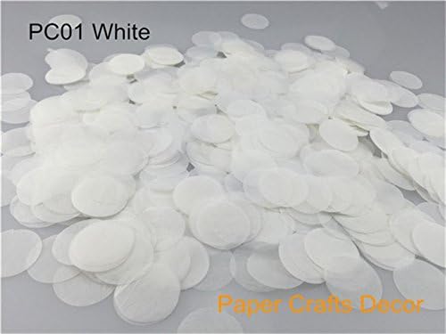 Sopeace 1 inch(2.5cm) Round Tissue Paper Confetti Round Tissue Paper Confetti Wedding Party Table Decorations Balloon Kit, 30g (White)