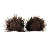 Pawstar Clip In Furry Teddy Bear Ears Hair Clips On - Brown