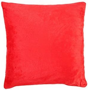 Skipper Plain Velvet Cushion Cover - 16"x 16", Red