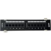 Cablix 12-Port UTP Cat 6 Patch Panel, 110 IDC Wall Type, Black &ndash; 50 Micron Gold Plated Connectors for High-Performance Networking