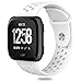 Hagibis Compatible with Fitbit Versa Bands Sport Silicone Replacement Breathable Strap Bands for New Fitbit Versa Smart Fitness Watch (White)