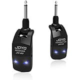 JOYO 2.4GHz Wireless Guitar System 4 Channels Rechargeable Audio Wireless Transmitter Receiver for Guitar Bass Electric Instr