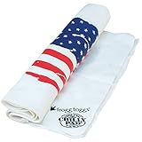 Frogg Toggs Chilly Pad Cooling Towel, White with US Flag, Size 33