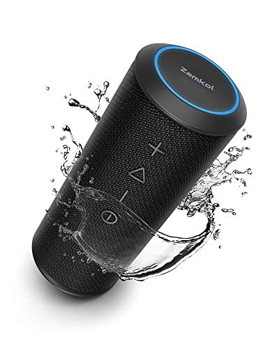 Zamkol Cassa Bluetooth, Altoparlante Portatile con Bassi Potenti, Impermeabile, 15 Ore, Mic, Potente 360 Suono Stereo…