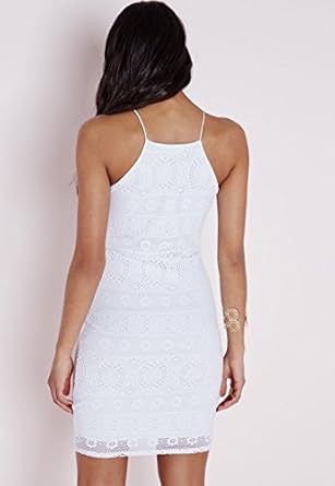 white straight neck bodycon dress