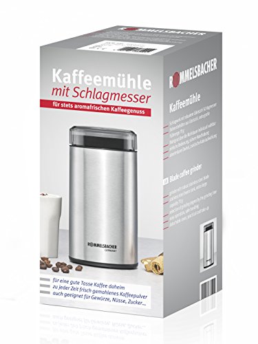 ROMMELSBACHER Kaffeemühle EKM 100 - Schlagmesser aus Edelstahl, Edelstahl Bohnenbehälter, Füllmenge 70 g, Mahlgrad über… – Bild 8