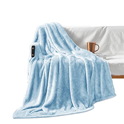 Exclusivo Mezcla Plush Extra Large Fleece Throw Blanket for Couch