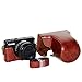 First2savvv full body Precise Fit PU leather digital camera case bag cover with should strap for Canon EOS M100 wish 15-45mm Lens + Cleaning cloth XJD-EOS M100-10
