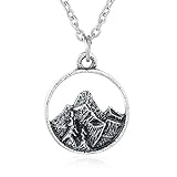 3D Mountain Range Necklace for Outdoor Lovers, Skiers and Hikers (Style 1)