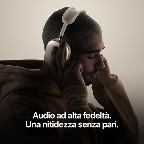 AirPods Max 2, Cuffie wireless over-ear, Cancellazione attiva del rumore, Audio adattivo, Audio spaziale personalizzato, Traduzione in tempo reale - Azzurro