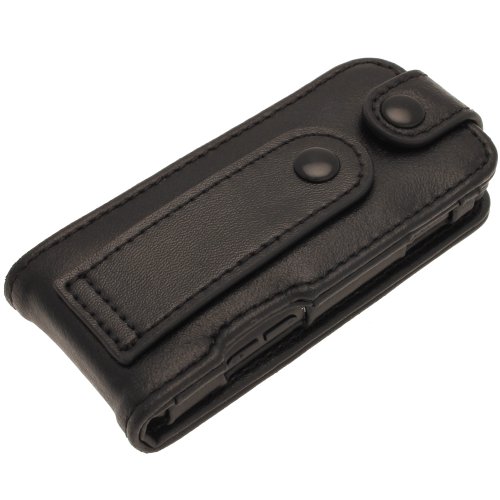 iGadgitz Black Genuine Leather Flip Case Cover for Sony Walkman NWZ-E473 NWZ-E474 NWZ-E574 NWZ-E575 E Series Video MP3 Player 4gb 8gb 16gb (NWZ-E474B, NWZ-E574B, NWZ-E575B, NWZ-E473K) - Thumbnail 5