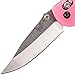 Benchmade - Mini Griptilian 556 Knife, Plain Drop-Point, Satin Finish, Pink Handle