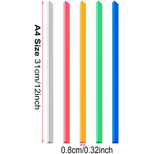 30 Pieces Binding Bars Slide Grip Binding Bars for Office School Report Cover, A4 Size, 40 Sheets Capacity, 12 Inch (5 Colors)
