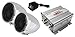 Pyle Motorcycle Two 3 Inch Speakers, 50 Watt, All-Terrain, Weatherproof Speaker and Amplifier Sound System, Handlebar Mount, FM Radio for ATV, Snowmobile, Scooter, Boat, Waverunner, Jetski (PLMCA20)