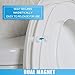 CROWNSTARQI Slow Close Elongated Bowl White Toilet Seat for Adult/Toddler Magnetic Stay Tight No Slam