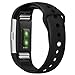 GHIJKL Sports Band Compatible Fitbit Charge 2, Soft Silicone Replacement Wristband for Fitbit Charge 2, Women Men, Large, Black