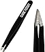 Tweezers - Slanted Eyebrow Tweezers - Stainless Steel Tweezers Precision - Bonus eBook Guide to Fabulous Eyebrows (Slant Tip, Matte Black)
