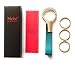 Mehr Classic Leather Key Chain | Elegant, Timeless, Multi-Ring Keychain & Key Rings (Turquoise Blue)