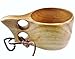MelonBoat Nordic Handmade Kuksa, Finnish Portable Wooden Outdoor Camping Drinking Cup, Coffee Mug, 2 holes