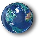 Blue Earth Marble With Natural Earth Continents, Recycled Glass, 5 In A Pouch, 1 Inch Diameter