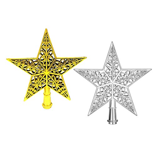 DOITOOL 2PCS Mini Christmas Tree Toppers Festive Christmas