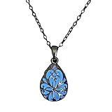 Han Shi Essential Necklace,Teardrop Oil Glitter Pendant Necklace Jewelry Xmas Gifts (C, L)