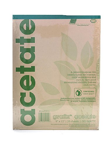 Grafix Matte Acetate Film Pads 0.003 9 in. x 12 in. pad of 25