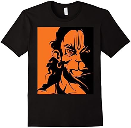 Men's Angry Hanuman Designer Tshirt Medium Black