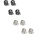 Keloids Pressure Acupressure Clip Earrings Non-pierced Stainless Steel Spiral Earrings (4pairs(Black&Silver))