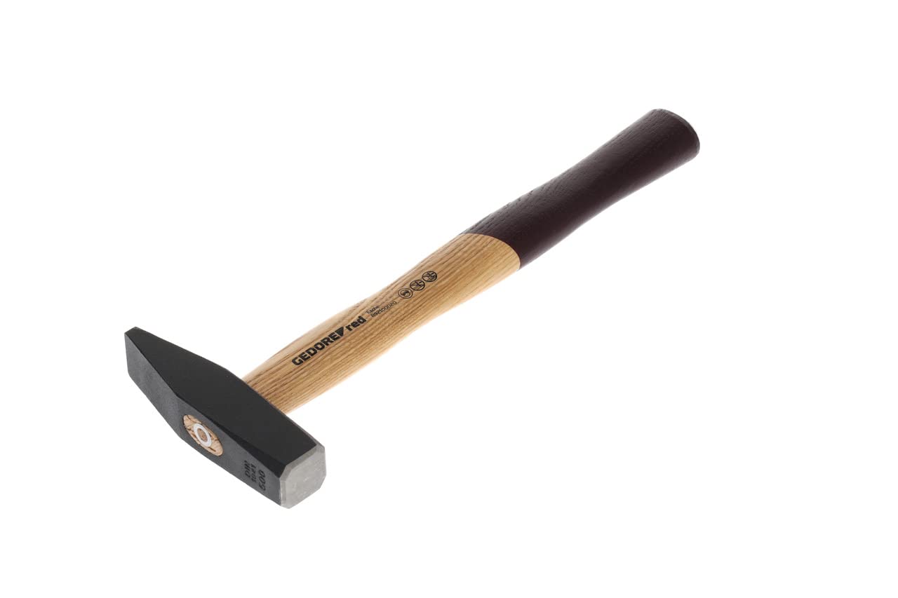 GEDORE red Engineer’s hammer with wooden handle, 500 g head weight, Hammer with ash wood handle, Tool, Forged, R92100020