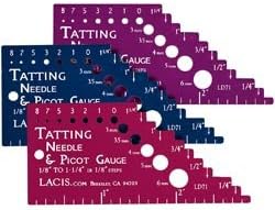 Lacis Textile Arts Bulk Buy (3-Pack) Tatting Needle and Picot Gauge Violet LD71-VIOLT