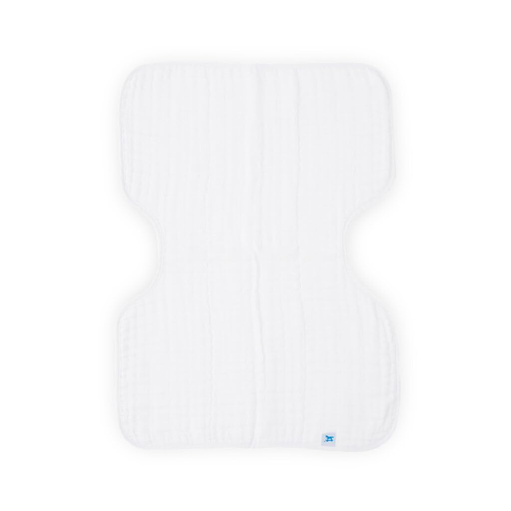 Little Unicorn - Premium Quality, 100% Cotton Muslin Burp Cloth - Innovative shape for a superior fit (White)