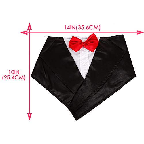 DogLemi Dogs Tuxedo Neckwear Scarf Wedding Halloween Tuxedo Bowtie, Pet Bandana Dress-up Costumes Cosplay Accessories