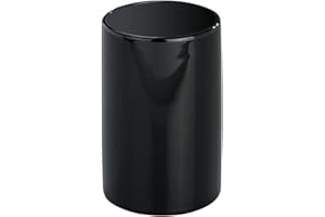 Wenko Ceramic Tumbler Makeup Brush, Toothbrush, Toothpaste Bathroom, Countertop, Razor Holder, Organizer Stand Cup, 2.76 x 2.76 x 4.53 inches, Black