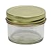 North Mountain Supply 4 Ounce Regular Mouth Mason Canning Jars - With Gold Safety Button Lids - Case of 12