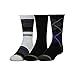 Gold Toe Big Boys' 3 Pack Fashion Dress Crew, Black Purple Argyle/Black/Stripe Grey/Heather Purple, Medium