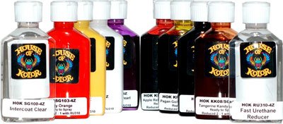 House of Kolor 4oz 9 BASES & COLOR KIT, KANDY, PEARL & SOLID Basecoat