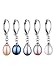 Set of 5 Freshwater Cultured Drop Dangle Pearl Earrings White,Grey,Peach,Pink,Peacock Pearl Earrings with Stainless Steel Leverback (7-8mm)