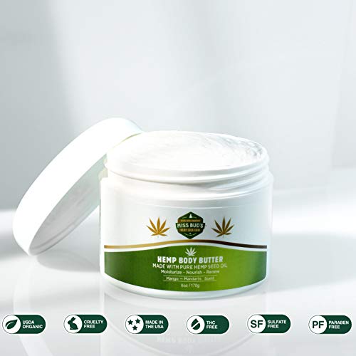 Miss Bud's Hemp Body Butter Moisturize & Nourish Skin Made from Pure Hemp Seed Oil - //coolthings.us