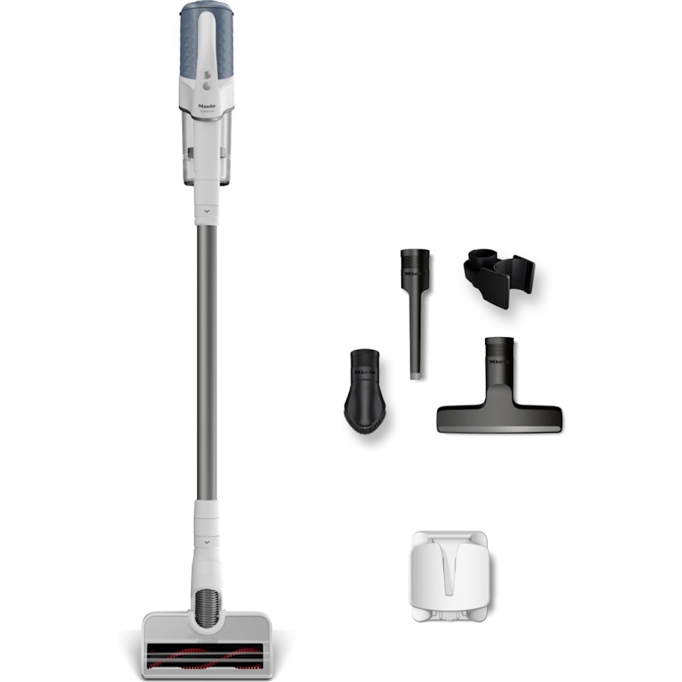 Miele Duoflex Vacuum Cleaner, Cordless and Bagless Multi-Use Flexible Stick Vacuum with Attachable MultiFloor Brush, in Brilliant White / Space Grey / Nordic Blue