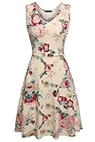 ARANEE Womens Casual Fit and Flare Floral Sleeveless Dress