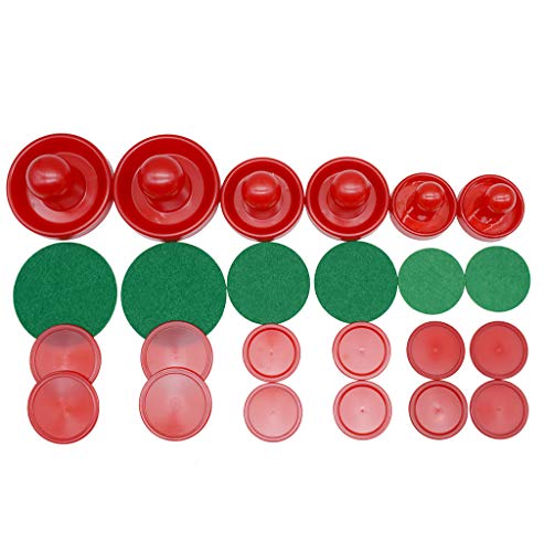 LZYMSZ Home Standard Air Hockey,6 Sets Light Weight Air Hockey Replacement Pucks and Slider Pusher for Game Tables Equipment(Small/Medium/Large Size)