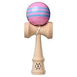 Kendama USA - Tribute Kendama - Pink W. 3 Light Blue Stripes