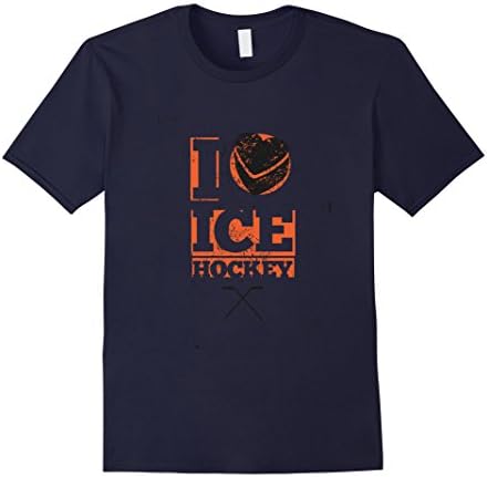 Men's I Love Ice Hockey T-Shirt XL Navy