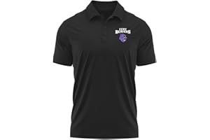 CAMPUS LAB Official NCAA Collegiate Men's Polo Sport Short Sleeve Shirt Left Chest Logo Black Collection
