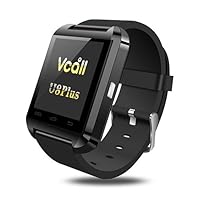 VCALL U8 Plus Bluetooth Smartwatch Smart Watch Wristwatch Long Battery Life Barometer Phone Mate for Samsung Huawei HTC Android Smartphones-Black