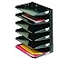 MMF Industries STEELMASTER Letter-Size Horizontal File Organizer | 7-Tier Tray Design | ID Label Holder | Black | Scratch & Chip-Resistant Finish | Durable Metal Steel | Wall File Organizer