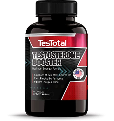 Testotal - Testosterone Booster for Men - Supports Stamina, Strength & Endurance | Powerful Natural Muscle & T-Level Boosting Ingredients | Highly Concentrated Max Strength Formula, 1 Pack (60 Caps)