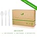 100% Eco-Friendly Compostable Cutlery Set - 300 pieces (100 Forks | 100 Spoons | 100 Knives) - Durable disposable utensils made from renewable plant-based resources
